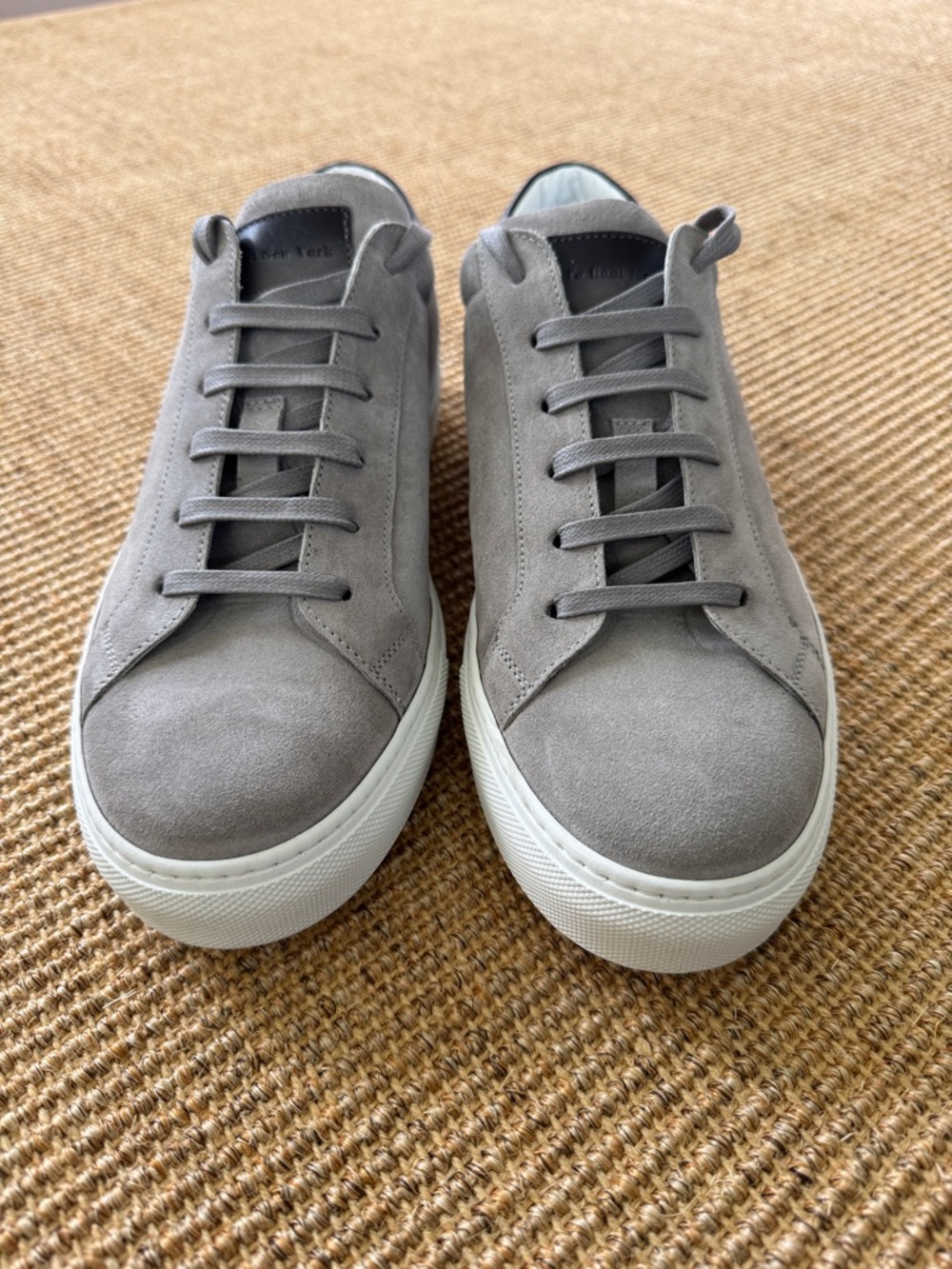 NEVER WORN To Boot Gray Suede Low-Top Sneakers with White Platform Sole